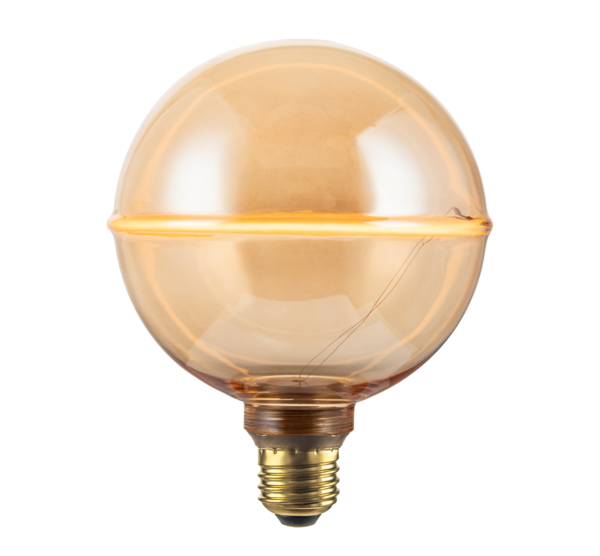LED Filament Leuchtmittel JUPITER Globe, inkl schwarzer E27-Fassung mit Textilkabel, 4W, 200lm, 1800K, dimmbar.