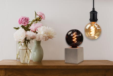 LED Filament Leuchtmittel, CALDERA, Amber, Globe G125, E27, 4W, 265lm, 2200K, dimmbar.