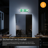 LED-Fluchtwegleuchte mit Notstromakku 3h, TEST-Funktion, Dauer- & Notbetrieb, IP65