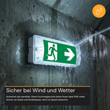 LED-Fluchtwegleuchte mit Notstromakku 3h, TEST-Funktion, Dauer- & Notbetrieb, IP65
