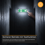 LED-Fluchtwegleuchte mit Notstromakku 3h, TEST-Funktion, Dauer- & Notbetrieb, IP65
