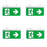 4er Pack LED-Fluchtwegleuchte 4in1, Notausgang mit Notstromeinheit, TEST-Funktion, Decken- und Wandmontage.