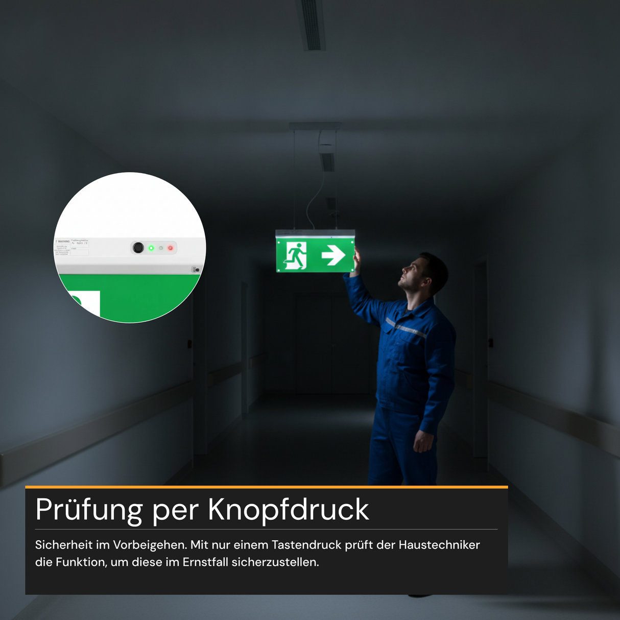 10er Pack LED-Fluchtwegleuchte 4in1 mit Notstromakku 3h, TEST-Funktion, Dauer- & Notbetrieb