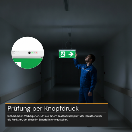 LED-Fluchtwegleuchte 4in1 mit Notstromakku 3h, TEST-Funktion, Dauer- & Notbetrieb