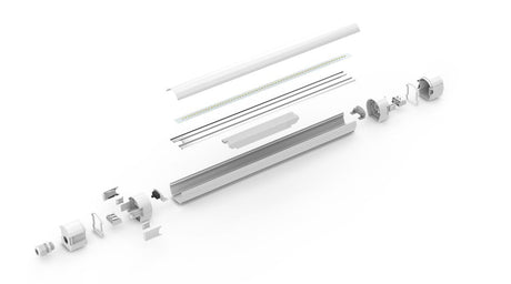 9er Pack LED Feuchtraumleuchte PRO, 150cm, 50W, 6000lm, 4000K (neutralweiß), IP65, OSRAM-Netzteil, Steckklemme, durchschleifbar.