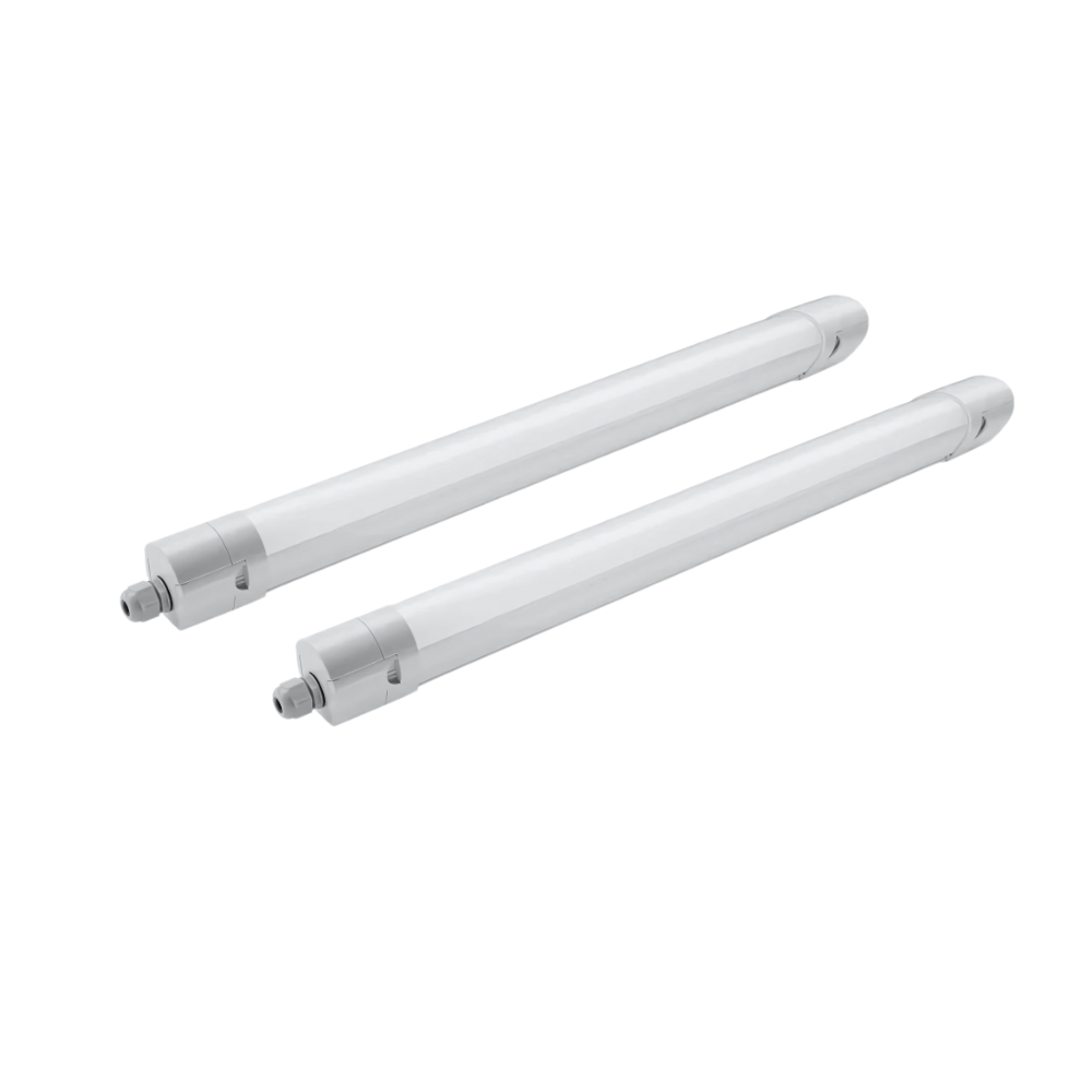2er Pack LED Feuchtraumleuchte PRO, 150cm, 50W, 6000lm, 4000K (neutralweiß), IP65, OSRAM-Netzteil, Steckklemme, durchschleifbar.