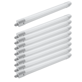 9er Pack LED Feuchtraumleuchte PRO, 150cm, 50W, 6000lm, 4000K (neutralweiß), IP65, OSRAM-Netzteil, Steckklemme, durchschleifbar.
