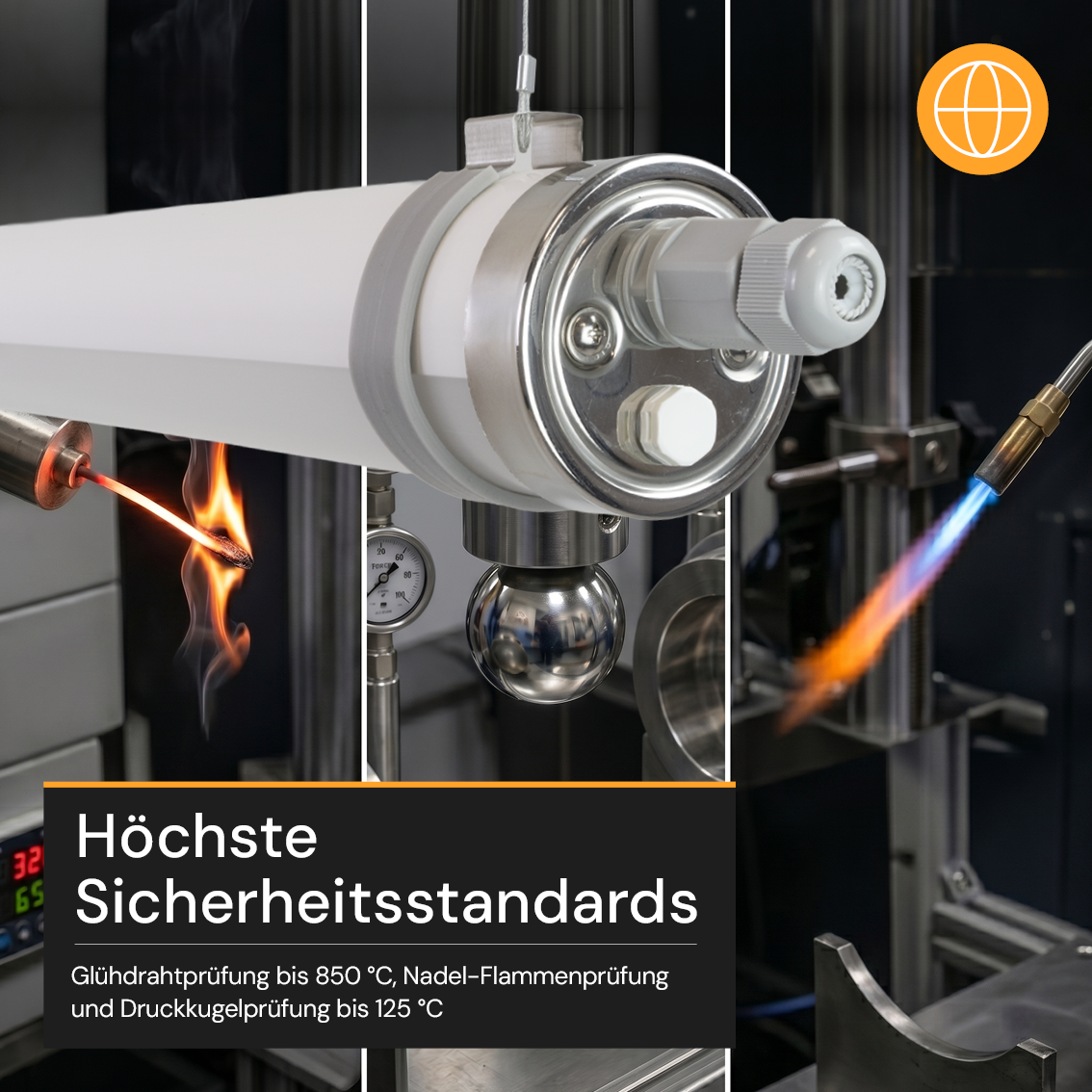 LED-Feuchtraumleuchte, 60 cm, 18 W, 2520 lm, 4000 K, IP69K, ammoniakbeständig, Brandschutz, durchschleifbar, Rohrleuchte.
