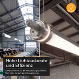 LED-Feuchtraumleuchte, 120 cm, 34 W, 5100 lm, 4000 K, IP69K, ammoniakbeständig, Brandschutz, durchschleifbar, Rohrleuchte