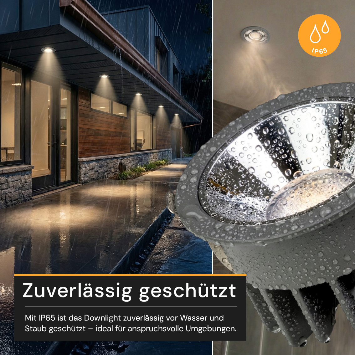 LED Einbauleuchte CCT Downlight, 18 W, 2700–6500 K, IP65, CRI90