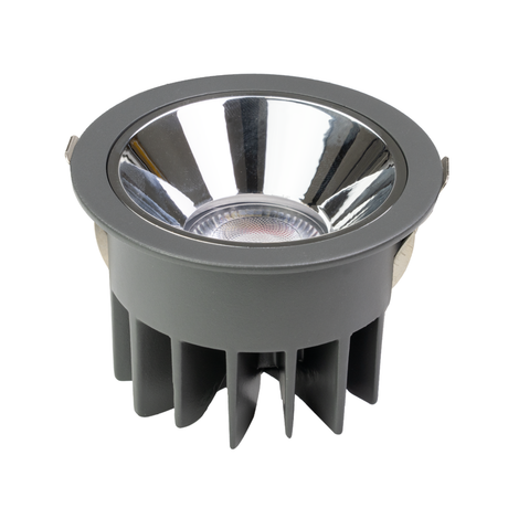 CCT Downlight PRO, in Grau, 24 W, 1750 lm, Ø131x75 mm, 2700-6500 K (einstellbar), 36°, CRI90, IP65-wassergeschützt, Einbauleuchte, Aluminiumdruckguss, Premium.