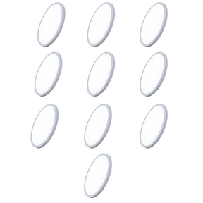 10er Set LED CCT Panel, Ein-/Aufbau, 12W, 1190 lm, ø170x17mm, 3000-4000-6000K einstellbar, Lochdurchm. variabel.