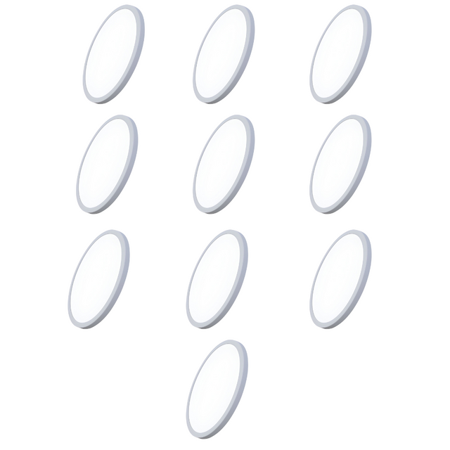 10er Set LED CCT Panel, Ein-/Aufbau, 18W, 1880 lm, ø225x17mm, 3000-4000-6000K einstellbar, Lochdurchm. variabel.