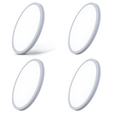 4er Set LED CCT Panel, Ein-/Aufbau, 24W, 2565 lm, ø300x17mm, 3000-4000-6000K einstellbar, Lochdurchm. variabel.