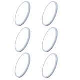 6er Set LED CCT Panel, Ein-/Aufbau, 24W, 2565 lm, ø300x17mm, 3000-4000-6000K einstellbar, Lochdurchm. variabel.