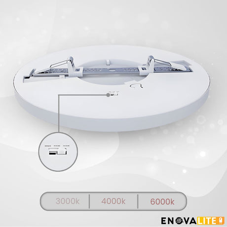 4er Set LED CCT Panel, Ein-/Aufbau, 18W, 1880 lm, ø225x17mm, 3000-4000-6000K einstellbar, Lochdurchm. variabel.