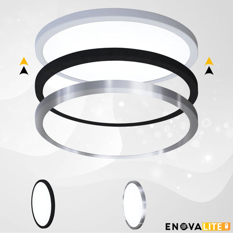 LED CCT Ein-/Aufbauleuchte, 18W, 1880 lm, ø225x17mm, 3000-4000-6000K einstellbar, Lochdurchm. variabel.
