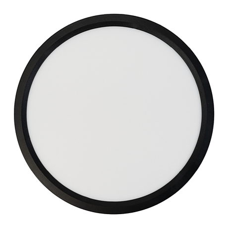 LED Panel mit Fernbedienung, Ø30 cm, schwarz, rund, 22 W, 2200 lm, dimmbar, Lichtfarbe einstellbar 3000-6500 K, Slim Design, Nachtlichtmodus.