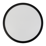 LED Panel mit Fernbedienung, Ø50 cm, schwarz, rund, 42 W, 4200 lm, dimmbar, Lichtfarbe einstellbar 3000-6500 K, Slim Design, Nachtlichtmodus.