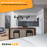 Schöne LED-Pendelleuchte, schwarz, aus Aluminium, 6-flammig, GU10-Fassung, IP20.