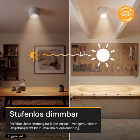 LED Aufbauspot, 7 W, 670 lm, 3CCT, dimmbar, schwenkbar, Aluminium, weiß