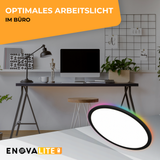 Smartes RGB Panel Up&Down, 18W, 1880lm, ø290x25mm, Wifi, Tuya App, CCT, dimmbar, schwarz.