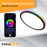 Smartes RGB Panel Up&Down, 18W, 1880lm, ø290x25mm, Wifi, Tuya App, CCT, dimmbar, schwarz.