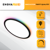 Smartes RGB Panel Up&Down, 36W, 3760lm, ø400x25mm, Wifi, Tuya App, CCT, dimmbar, schwarz.