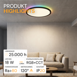 Smartes RGB Panel, 18 W, 1880 lm, CCT dimmbar