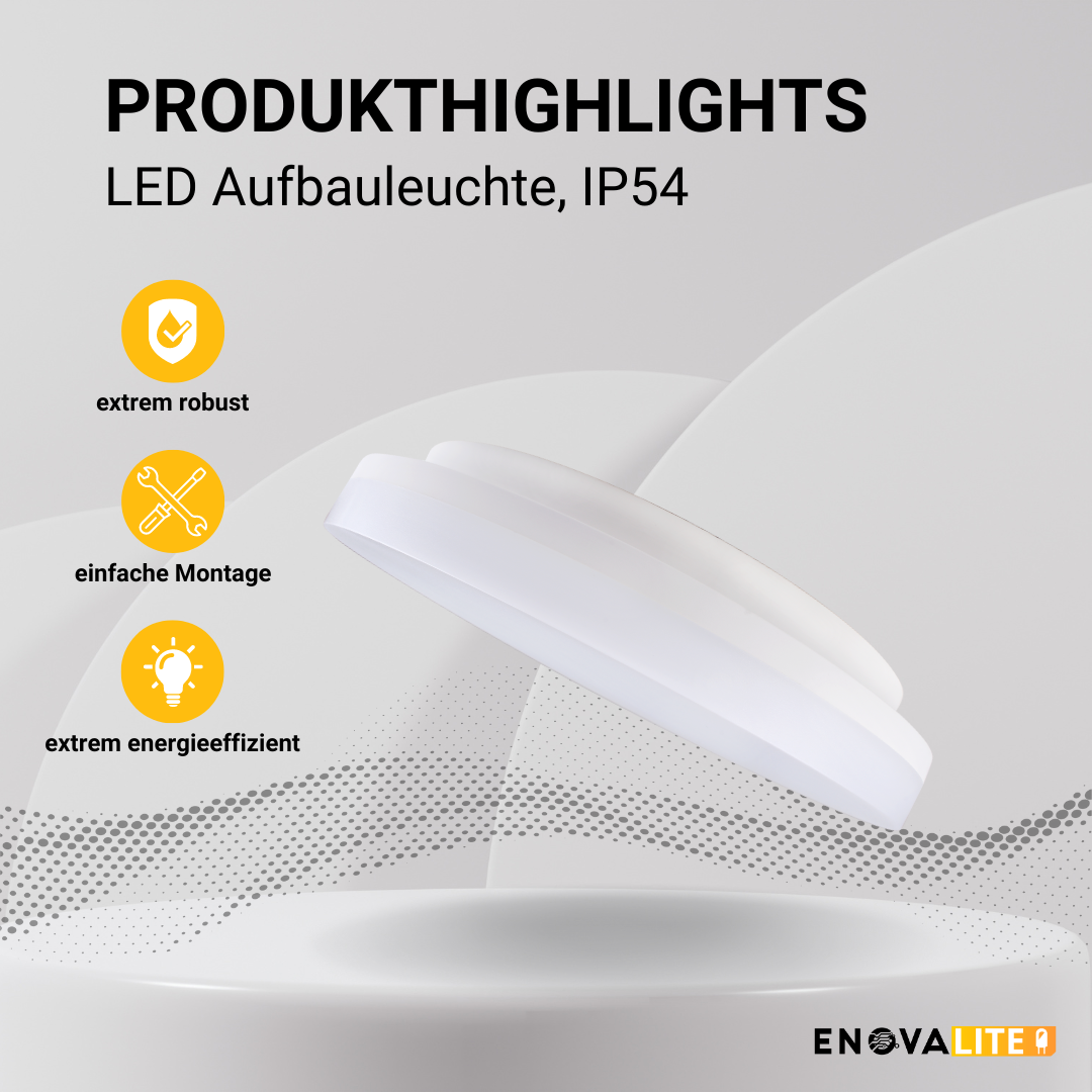 LED Aufbauleuchte, 18 W, 1880 lm, 4000 K – zuverlässige Allround-Leuchte für innen und außen.