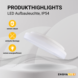 LED Aufbauleuchte, 18 W, 1880 lm, 4000 K – zuverlässige Allround-Leuchte für innen und außen.