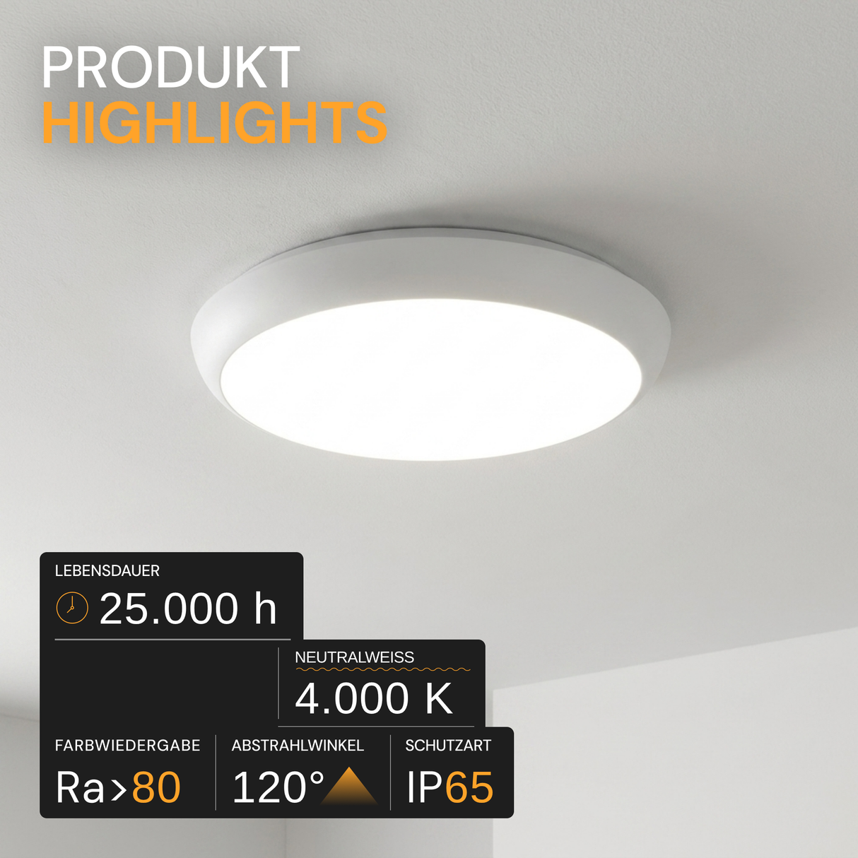 LED Aufbauleuchte, 18 W, 1880 lm, 4000 K