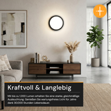 LED CCT Panel, Ein-/Aufbau, Schwarz, 12 W, 1200 lm, Ø165 mm, 5CCT (2700 K– 5700 K), Lochdurchm. variabel, Anschlussbox.