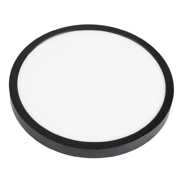 LED CCT Panel, Ein-/Aufbau, Schwarz, 18 W, 1800 lm, Ø215 mm, 5CCT (2700 K– 5700 K), Lochdurchm. variabel, Anschlussbox.