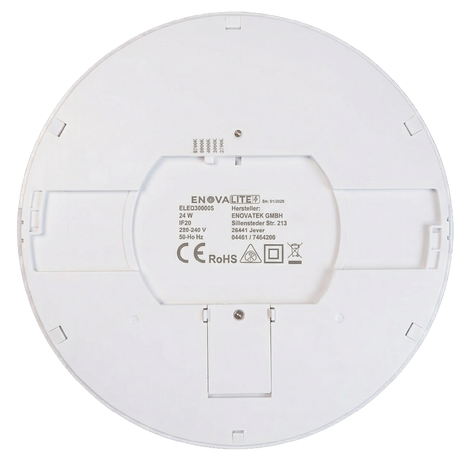 LED CCT Panel, Ein-/Aufbau, dimmbar, 24 W, 2400 lm, Ø290 mm, 5CCT (2700 K– 5700 K), Lochdurchm. variabel, Anschlussbox.