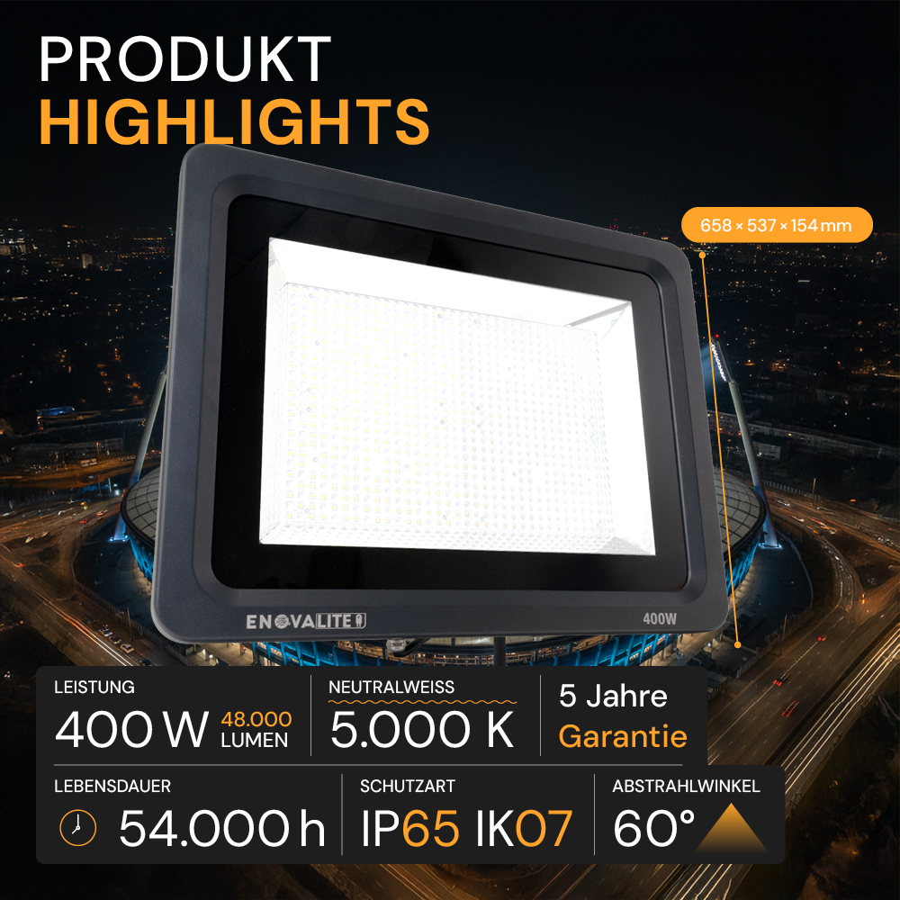 LED Stadion Fluter, 400 W, 48000 lm, 5000 K (neutralweiß)
