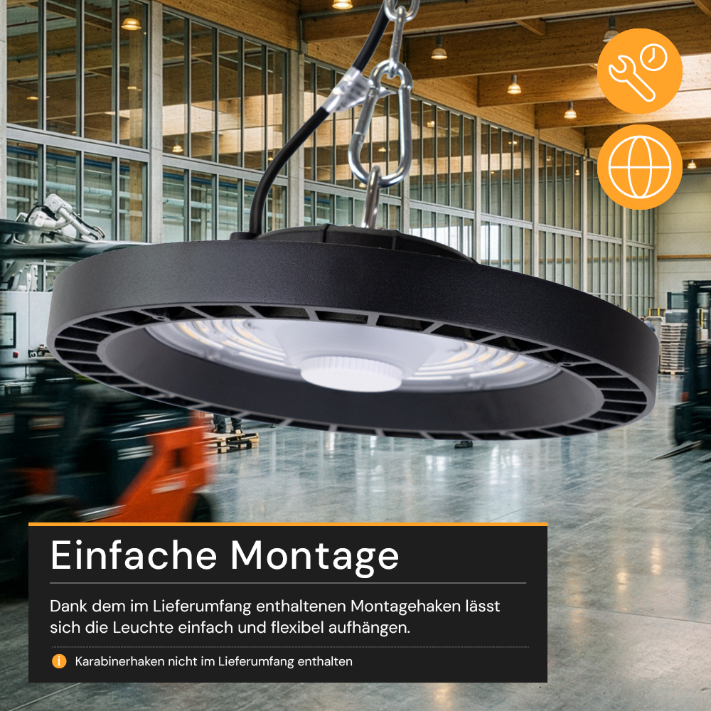 LED-HighBay, UFO, 200 W, 28000 lm, 4000 K (neutralweiß), IP65,LIFUD, LUMILEDS LEDs