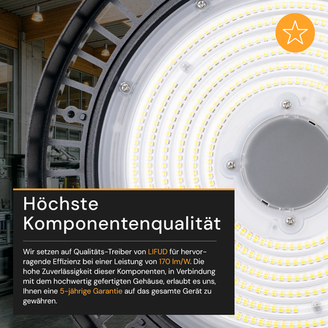 LED HighBay UFO, 200 W, 34000 lm, 5000 K (neutralweiß)