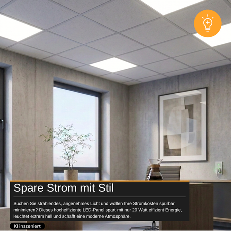 6er Pack LED-Panel, 20 W, 4.240 lm, 4.000 K, weiß, 62x62 cm, Energieeffizienzklasse A