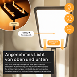 LED Büro-Stehleuchte Up&Down mit Sensor, 150W, 11.000lm, 4000K, UGR<16, CRI>98, dimmbar, schwarz