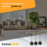 Pendelleuchte GLOBE, in Schwarz, aus Alu und Stahl, 3-flammig, GU10-Fassung, IP20, Ø10cm.