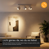 Deckenspot GLOBE, in Weiß, aus Alu und Stahl, 3-flammig, GU10-Fassung, IP20, Ø10cm