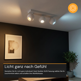 Deckenspot GLOBE, in Weiß, aus Alu und Stahl, 3-flammig, GU10-Fassung, IP20, Ø10cm