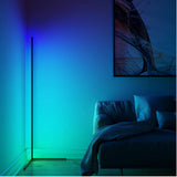 LED Stehlampe in RGB Farben, Eckleuchte mit Fernbedienung, 12 W, 12 V, schwarz, RGB-IC.