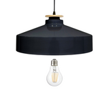 Elegante Pendelleuchte in Schwarz inkl E27-Filamentleuchtmittel, 7W/700lm, 2700K/warmweiß, runde Form, aus Stahl, E27-Fassung, IP20, Ø40 cm.