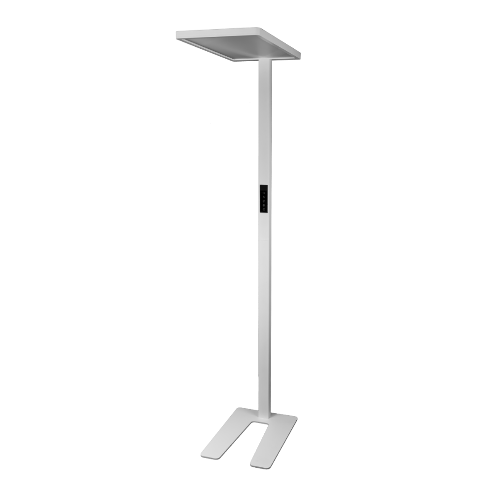 LED Büro-Stehleuchte Up&Down mit Sensor, 110W, 10.500lm, 4000K, UGR<16, CRI>98, dimmbar.