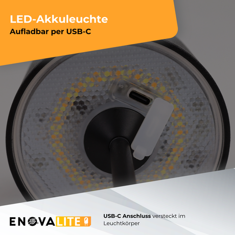 3er Set LED-Tischleuchte mit Akku, inkl Ladestation, Up- & Downlight, Dimm- & CCT-Funktion, weiß, wiederaufladbar, Innen und Außenbereich, IP44, USB-C.