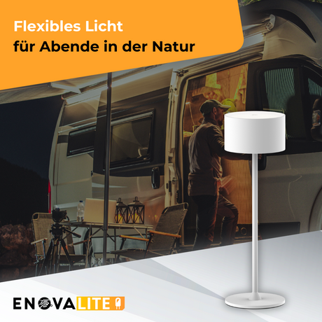 3er Set LED-Tischleuchte mit Akku, inkl Ladestation, Up- & Downlight, Dimm- & CCT-Funktion, weiß, wiederaufladbar, Innen und Außenbereich, IP44, USB-C.