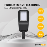 LED-Straßenleuchte PRO, 150 W, 22500 lm, 3000 K (warmweiß), IP66, SOSEN Driver, LUMILEDS LED, hochenergieeffizient.