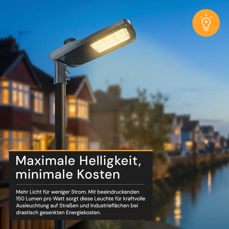 LED-Straßenleuchte PRO, 30 W, 4500 lm, 3000 K (warmweiß), IP66, SOSEN Driver, LUMILEDS LED, hochenergieeffizient, 0-10 V dimmbar
